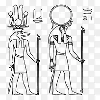 古埃及壁画手绘