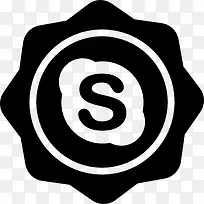 Skype社会徽章图标
