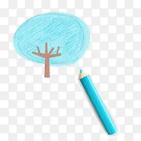 矢量手绘儿童树形信息框