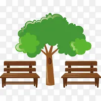 公园里的木质长凳