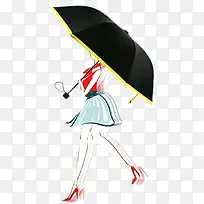 美女打伞