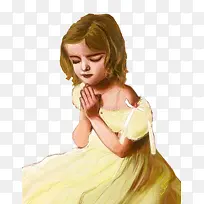 祈祷的小女孩