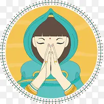 双手合十祈祷