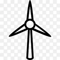 风力涡轮机的生态能源图标