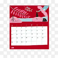 五月粉色日历