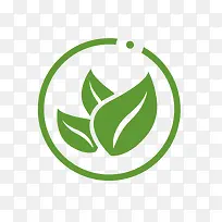 绿色圆形绿叶健康减肥logo