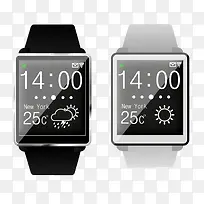 黑白两款智能手表图片