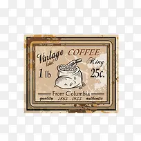 咖啡豆复古贴纸商标