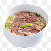 纯白精致小碗葱花羊肉汤
