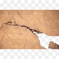 地震后的惨裂的墙体