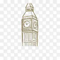 手绘英国伦敦大笨钟