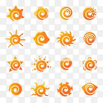 太阳标志模板设计元素