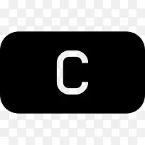 C文件的黑色圆角矩形界面符号图标