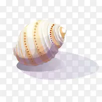 矢量白色黄点海螺