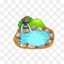 卡通水和石头