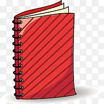 红色条纹笔记本元素