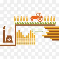 矢量手绘工业农业发展图标