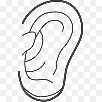 耳朵轮廓手绘图