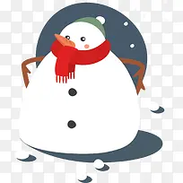 白色冬日肥胖雪人