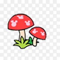 海报卡通红色小蘑菇效果