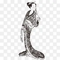 手绘古典人物肖像