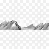 水墨画山石