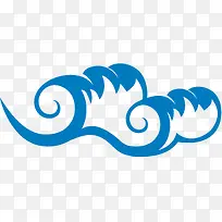 海浪 水波纹 传统蓝色 效果 元素