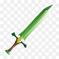 矢量游戏道具绿色宝剑