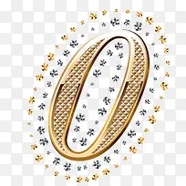 钻石装饰数字0