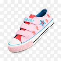 产品实物粉色童鞋帆布鞋板鞋