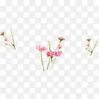 手绘粉色花卉水彩画素材