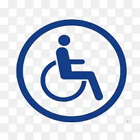 圆形蓝色残疾人标志