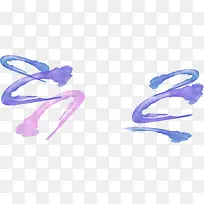 教师节水彩涂鸦蓝紫色