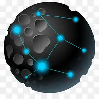 星球黑色圆球发光科技互联网
