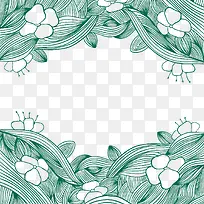 绿色卡通植物底纹矢量图