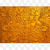 黄色铜器花纹背景