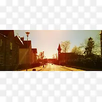 夕阳街景banner