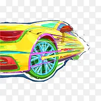 彩色汽车插画