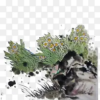 水墨水仙花