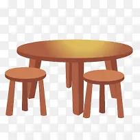 矢量木质饭桌