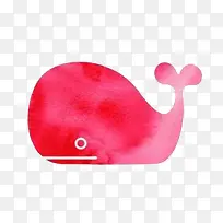 红色鲸鱼图案