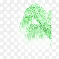 绿色树枝山水美景