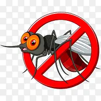卡通禁止蚊子图标设计免抠