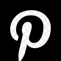 Pinterest的字母标志在广场图标