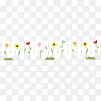 花丛中的栏杆