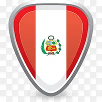 椭圆形矢量手绘秘鲁国旗