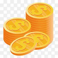 矢量黄色金币