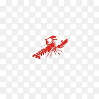 红色大虾图四十五度