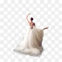 新娘背影 纯白色 婚纱