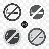 灰色禁止吸烟图标